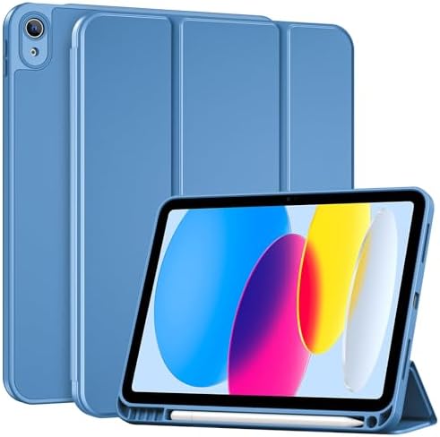 ProCase Hülle für iPad (A16) 11" Generation 2025 | iPad 10 Generation 10,9" 2022 Schutzhülle mit Stifthalter Stoßfeste Smart Case Cover Auto Schlafen/Wachen -Blau Matt