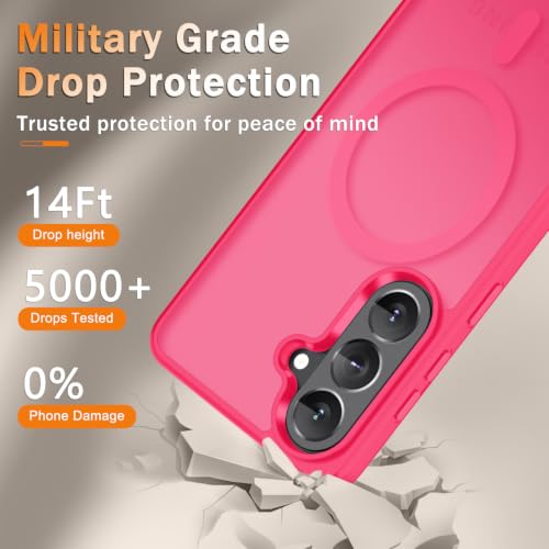 Image of for Samsung Galaxy S26 FE Case, Matte Magnetic Phone Cover, Hot Pink
