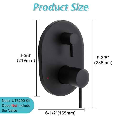Kit de recambio para válvula de ducha UT3290BL en negro mate compatible con Moen Align M-CORE 3-Series, grifería de ducha de 2 manijas, incluye cartucho 1213 para válvulas Moen U232 U362 M-CORE miniatura 2