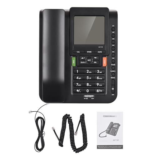 Teléfono con cable Cocoarm con pantalla LCD de 16 dígitos de sobremesa para mayores