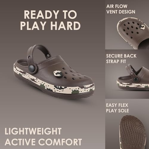 Image of URJO Splash Kid's Clogs /Sandals with Adjustable Back Strap Ultra Soft & Flexibility Anti Skid Comfortable Waterproof Daily Mules Clogs /Sandals Boy's & Girl's