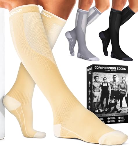 Image of Copper Compression Socks Women & Men Circulation(6 pairs) - Best for Running, Nursing, Hiking, Recovery & Flight Socks
