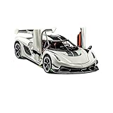 Therina Toy Cars Model Jesko 1/24 White Alloy Collectibles Die-cast Vehicles with Sound and Light