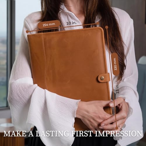 Image of Leather Portfolio, Leather Binder with Pen, Leather Portfolio for Men and Women, Leather Padfolio, Leather Folder, Portfolio Binder, Business Portfolio Men and Women