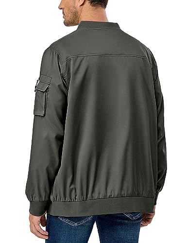 Image of Little Donkey Andy Men's Lightweight Bomber Jacket Causal Fashion Flight Windbreaker Fall Spring Outdoor Coat