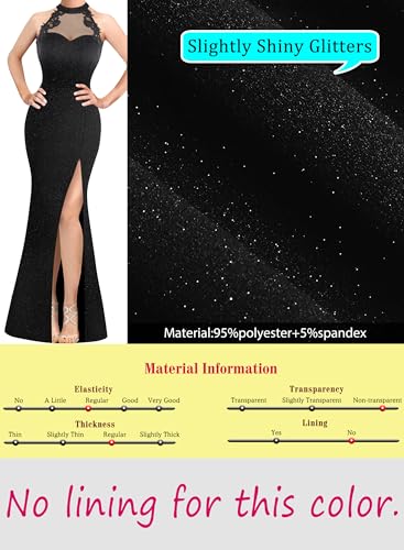 Image of VFSHOW Women Maxi Dress High Slit Formal Sexy Halter Prom Dress Wedding Guest 2023 Illusion Sweetheart Neckline Long Evening Dress