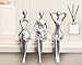 Quoowiit Thinker Statue Office Desk Decor, Silver Art Sculpture Ornament Coffee Table Bookshelf Decor Modern Home Unique Home Decorations for Living Room 3 Piece