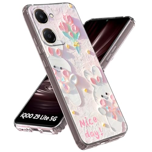 Image of Fashionury Soft Mobile Back Cover for iQOO Z9 Lite 5G (Silicone Multicolor)