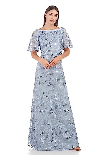 Image of JS Collections Women's Yvonne Flutter A-line Gown