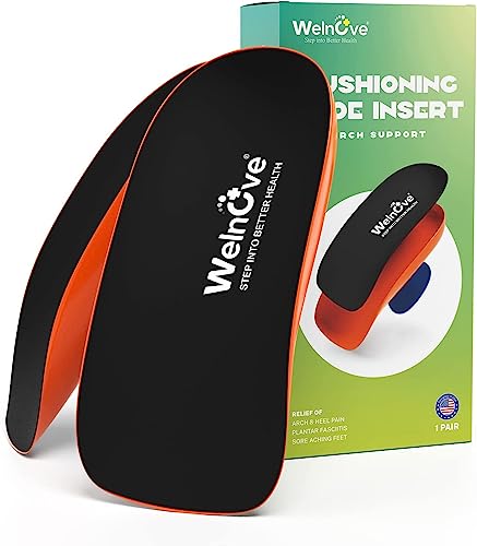 Welnove Heel Cups For Heel Pain With Arch Support, Max Anti-Shock Gel Heel Cushion For Plantar Fasciitis Relief, Heel Pain, Achilles Tendonitis, Heel Spur, Heel Support For Women 10-13.5 & Men 8.5-12 #TOP7