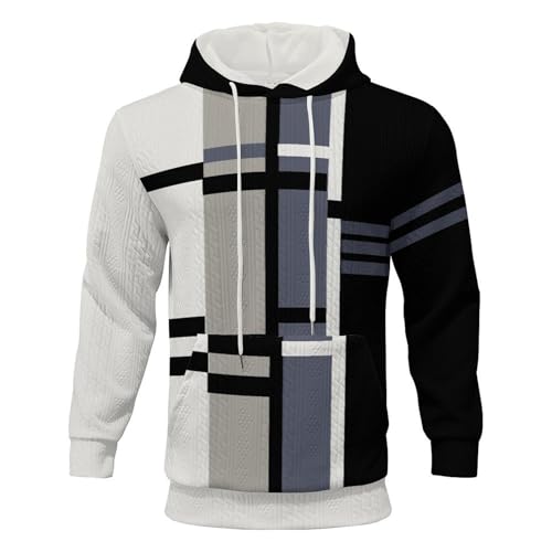 Pull à capuche homme imprimé graphique grande taille casual