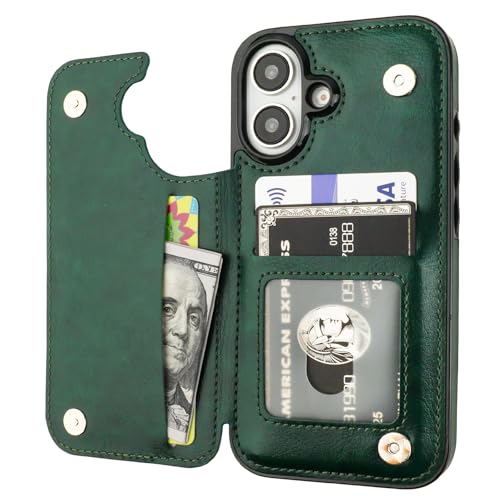 Coque antichoc iPhone 16 avec double fermoir magnétique et porte-cartes
