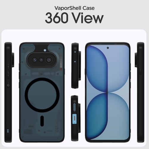 Image of Pikkme Back Cover for Nothing Phone 4a 5G Compatible with Mag-Safe Smoke Back | Shockproof Design | Hard Transparent Back Case (Black Smoke Mag-Safe)