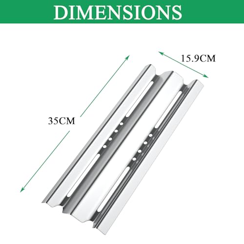 WELL GRILL Ersatzteile Set für Broil King Sovereign & Signet & Monarch Gasgrills, Edelstahl Flav-R-Wave Brennerabdeckung und Dual-Tube Rohrbrenner und BBQ Aromaschienen Zubehör