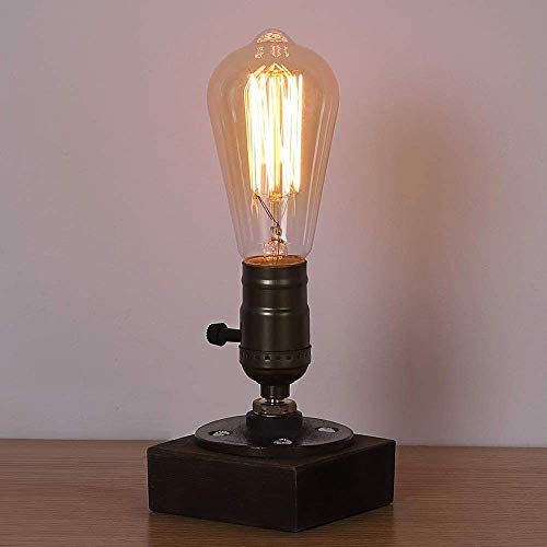 Lampe de table industrielle vintage - E27 Edison - Lampe de bureau - Lampe d'accentuation minimaliste de style loft pour salon, bureau, couloir, bar