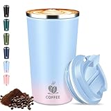 Thermobecher Kaffeebecher to Go - mit Deckel, 510ml Isolierbecher Edelstahl...