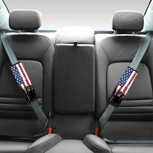 Image of AFPANQZ America Flag Design Car Seat Belt Cover for Women Mens Pads Drivers Shoulder Protetion Car Seats Accessories Vehicle Auto Seatbelt Cushion Pads Universal Fit