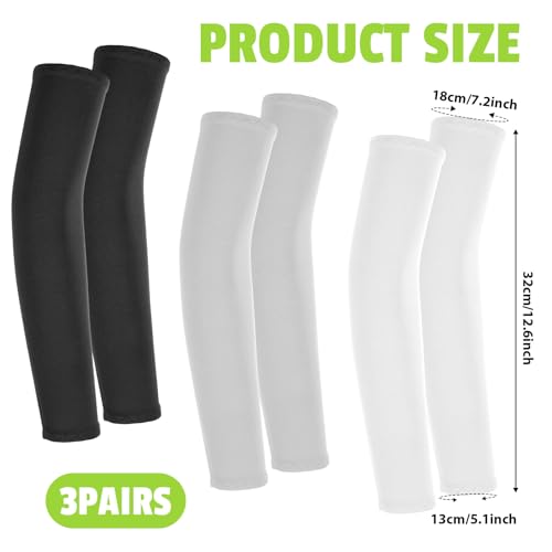 3 Pairs Kids Arm Sleeves, Sun Protection Breathable Elastic Ice Sleeve Compression Cooling Sleeves for Boys Girls2