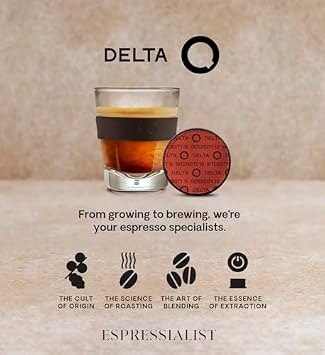 Delta Q Quick Red Espresso Machine Bundle Coffee Maker with 80 Qalidus Pods Intensity 10 (XXL Pack), 19 Bar Pressure, Fast Heating, Compact Design