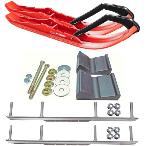 C&A Pro Red TMX Snowmobile Skis w/ 9