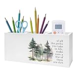 Exqcom Watercolor Forest Inspirational Pen Pencil Holder, Motivational Desk Decor, of All the Paths You Take in Life Pencil Pen Holder Organizer for Home Office Desk Accessories