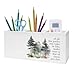 Exqcom Watercolor Forest Inspirational Pen Pencil Holder, Motivational Desk Decor, of All the Paths You Take in Life Pencil Pen Holder Organizer for Home Office Desk Accessories