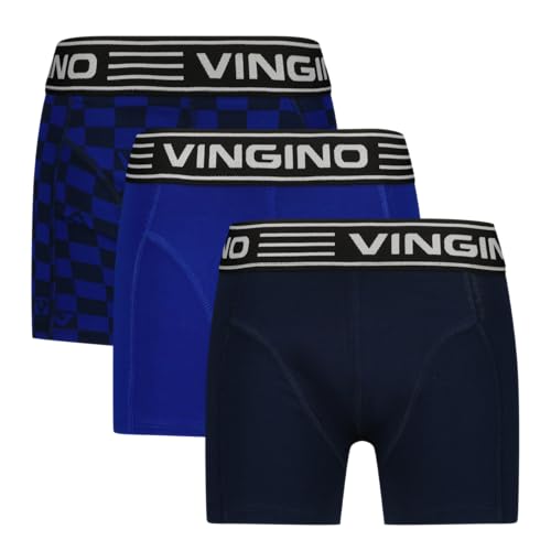 Vingino Jungen Wo25 Check 3-Pack Boxer Shorts, Blau, 16 Jahre EU