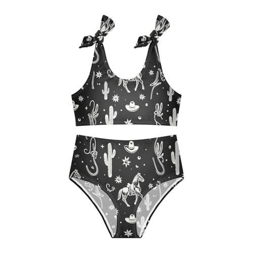 Image of Wusikd Pink Bows Girls Swimsuits Two Piece Hearts Ribbons Swimwear Bikini Set for for Girls Size 11-12T