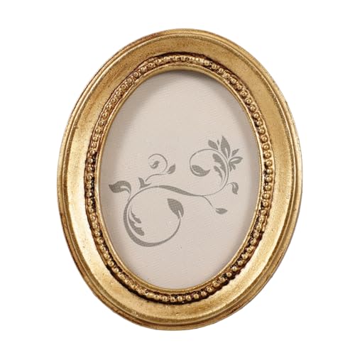 Alipis Royal Picture Frame 4x3inch Oval Antique Photo Frame European Style Baroque Photo Frame with Stand for Wall Gallery Tabletop Photo Display Home Decor