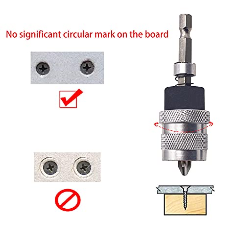 Saipe Adjustable Screw Depth Setter Bit Screwdriver Bit Holder Screw Driver Drywall Bits Drill To Screwgun Converter With S2 Phillips 2 Screw Driver Bits #TOP3