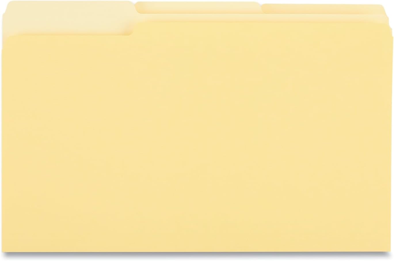 Universal 15304 Recycled Interior File Folders, 1/3 Cut Top Tab, Legal, Yellow, 100/Box