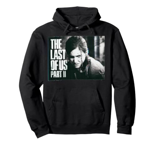 The Last of Us Part II Ellie Black & White Scowling Portrait Pullover Hoodie