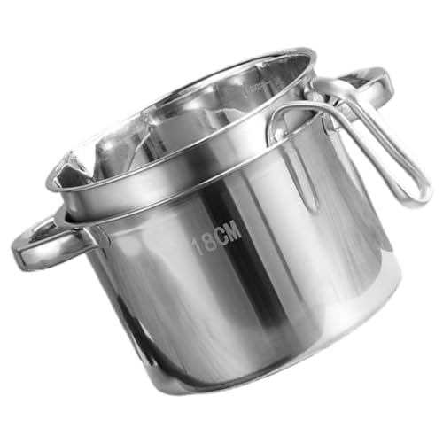 SOLUSTRE 1 Set Stainless Steel Melting Pot Bowl Outer Pot for Cheese Butter Candle Heating for Home Bakers and Restaurants