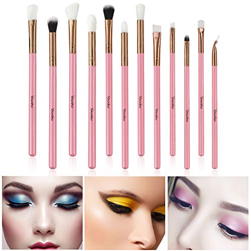 Professional Makeup Brushes 12pcs Pink Eyeshadow Brushes Eyeliner Eyebrow Brushes Tools Essential Cosmetic Brush Kits - Thumbnail 7