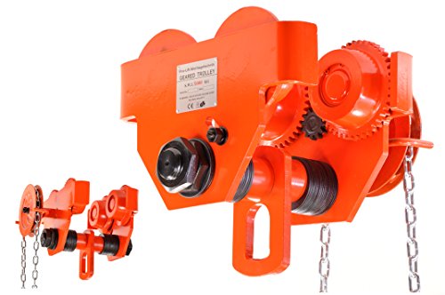 Pro-Lift-Werkzeuge Loopkat 5000 kg rolchassis oog in schroefdraad stang geïntegreerd handonderstel onderflens 88 mm – 203 mm flensbreedte halenkraan kettingtakel 5t effen trolley