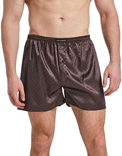 YAOMEI Heren Pyjama Bottoms Shorts Katoen, Nachtkleding Ondergoed Boxer Casual Trunks Broek met verstelbare elastische tailleband & zakken voor slapen vrije tijd