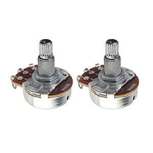 IKN 2PCS Full Size B500K Linear Taper Potentiometer Guitar Tone Volume Control Pots Dia24mm L18mm Long Knurled Split…