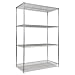Alera ALESW504824SR Industrial Heavy-Duty Wire Shelving Starter Kit, 4-Shelf, 48w x 24d x 72h, Silver