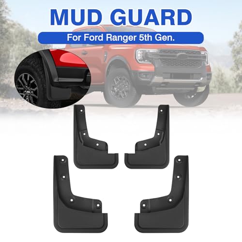 Image of Autorder Mud Flaps Splash Guards for 2024 2025 2026 Ford Ranger Accessories Mudflap Fender Flares Front and Rear Mud Guard Set 4PCS