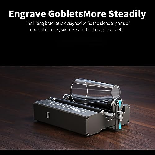 Creality Offizieller Laser Rotationswalze, Y-achsen-Rotationsmodul für Gravieren Zylindrischen Objekten, 360°-Drehung, 7 Einstelldurchmesser Durchmesser 5-120mm, Kompatibel mit Creality Falcon Graveur