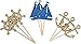 24 Pcs Nautical Theme Glitter Cupcake Picks Cupcake Toppers Food Fruit Picks for Decoration Party Favors