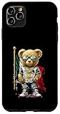 Installation facile Costume ours en peluche style hip-hop drapeau mexicain mexicain mexicain Coque pour iPhone 11 Pro Max
