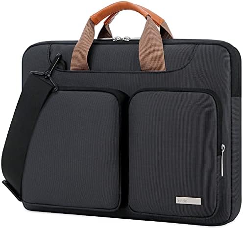Lacdo 360° Protective Laptop Shoulder Bag Sleeve Case for 13 inch New MacBook Air M2 A2681 M1 A2337 A2179 A1932 | 13" New MacBook Pro M2 M1 A2338 A2251 A2289 A2159 | Surface Book 3 2 Computer, Black
