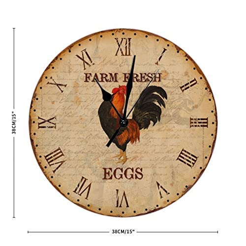 Horloge murale coq silencieuse sans tic-tac pour bien dormir