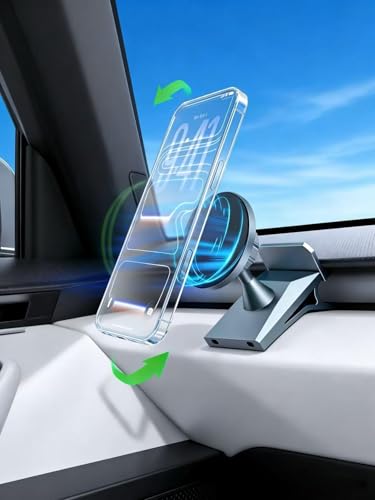 SiLiANK Cybertruck Phone Mount Magnetic Phone Car Air Vent Holder for Tesla Cybertruck (2024 & Later Models) 360 Adjustable Mag-Safe Compatible Dashboard Mount for Tesla Cyber Truck Accessories
