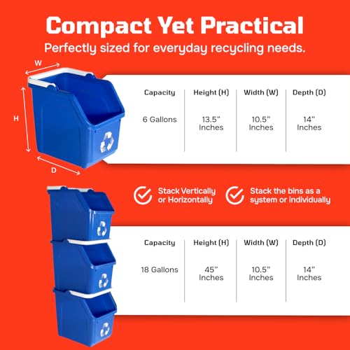 Grey-Recycle-Bin-6-Gallon-Stackable-Recycle-Bins-for-Kitchen-with-Handle-Kitchen-recycling-bin-with-stackable-space-saving-design-maximizes-recycling-capacity-in-kitchens-offices-garages-homes
