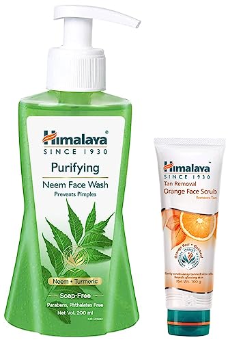 Image of Himalaya Herbals Purifying Neem Face Wash, 200ml & Himalaya Tan Removal Orange Face Scrub, 100g