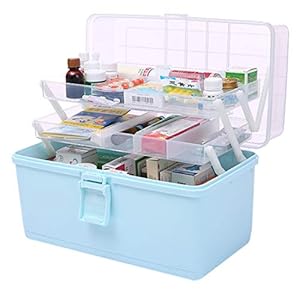 Dittzz Huisapotheekoffer, grote medicijnbox, 3 niveaus, medicijnkoffer, EHBO-koffer, multifunctionele opbergdoos met…