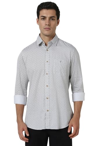 Image of Van Heusen Casual Printed Shirt for Men| Premium Cotton| Full Sleeves| Slim Fit |Breathable Fabric