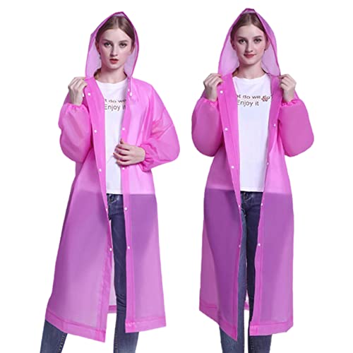 Image of Rain Poncho Raincoats for Adult Reusable - 2-5 Pack EVA Waterproof Rain Coat with Hood, Rain Gear for Men Women